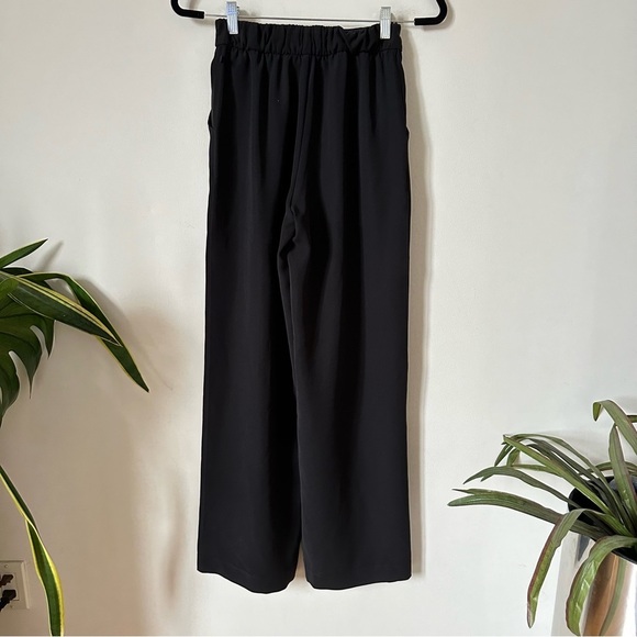 Lululemon Noir Black Wide Leg Tie Waist Pants Size 4 - Picture 7 of 10